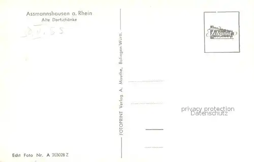 AK / Ansichtskarte Assmannshausen_Rhein Alte Dorfschaenke Assmannshausen Rhein