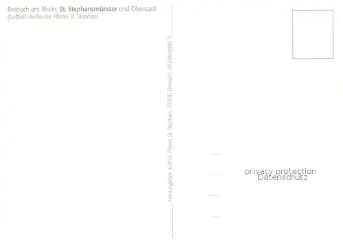 AK / Ansichtskarte Breisach_Rhein St Stephansmuenster und Oberstadt Fliegeraufnahme Breisach Rhein