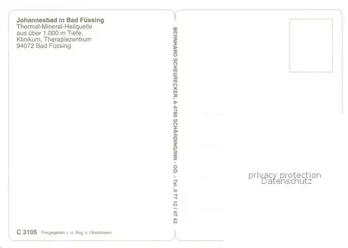 AK / Ansichtskarte Bad_Fuessing Johannesbad Klinikum Therapiezentrum Fliegeraufnahme Bad_Fuessing