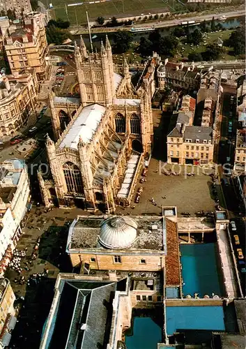 AK / Ansichtskarte Bath__UK Aerial view of the Roman Baths Pump Room and Abbey 