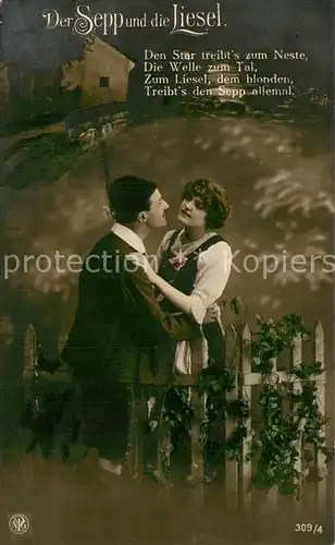 AK / Ansichtskarte Verlag_NPG_Nr. Nr.309 4 Der Sepp und die Liesel 