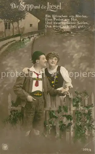 AK / Ansichtskarte Verlag_NPG_Nr. Nr.309 6 Der Sepp und die Liesel 