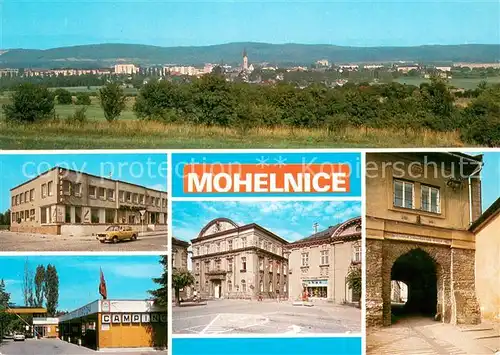 AK / Ansichtskarte Mohelnice_Mueglitz_Czechia Celkovy pohled Kavarna Elektra Autocamping Morava Radnice Brana  