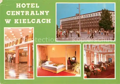 AK / Ansichtskarte Kielce_PL Hotel Centralny Foyer Zimmer Speiseraum 