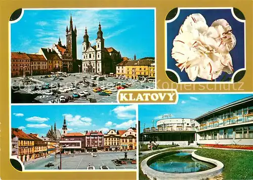 AK / Ansichtskarte Klatovy_Klattau_CZ Mesto karafiatu a vystupni a vstupni brana do zapadni Sumavy Klatovy byly zalozeny v leteh Na namesti stoji radnice Cernou vezi 