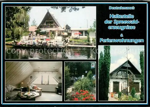 AK / Ansichtskarte Luebben_Spreewald Deutschmanns Haltestelle der Spreewalderzeugnisse und Ferienwohnungen Luebben Spreewald