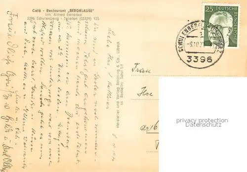 AK / Ansichtskarte Schulenberg_Oberharz Cafe Restaurant Bergklause Schulenberg_Oberharz