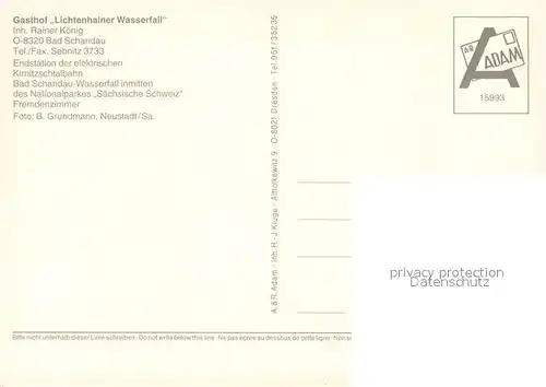 AK / Ansichtskarte Bad_Schandau Gasthof Lichtenhainer Wasserfall Bad_Schandau