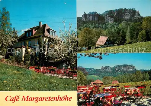 AK / Ansichtskarte Rathen_Saechsische Schweiz Cafe Margaretenhoehe Terrasse Panorama Rathen Saechsische Schweiz