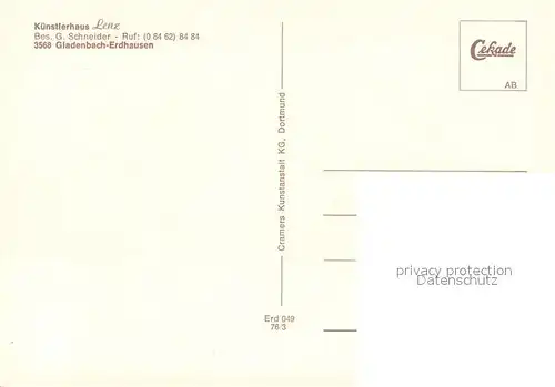 AK / Ansichtskarte Erdhausen_Gladenbach Kuenstlerhaus Lenz Erdhausen_Gladenbach