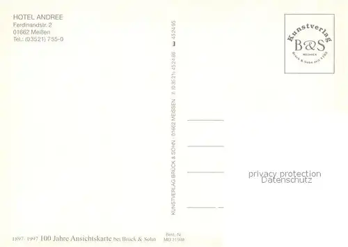 AK / Ansichtskarte Meissen_Elbe_Sachsen Hotel Andree Gaestezimmer Speisesaal Schloss Meissen_Elbe_Sachsen