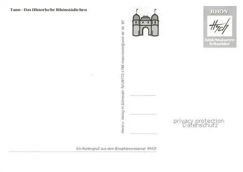 AK / Ansichtskarte Tann_Rhoen Denkmal Stadttor Naturmuseum Brunnen Panorama Tann_Rhoen