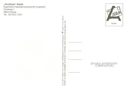 AK / Ansichtskarte Sayda Forsthaus Sayda Gaststube Zimmer Anlagen Sayda