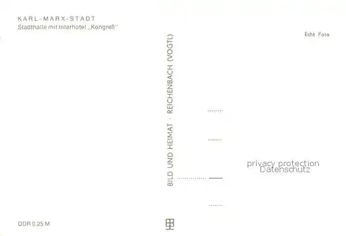 AK / Ansichtskarte Karl Marx Stadt Stadthalle mit Interhotel Kongress Karl Marx Stadt