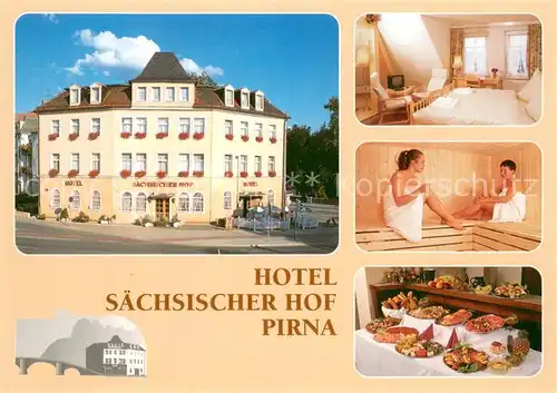 AK / Ansichtskarte Pirna Hotel Saechsischer Hof Zimmer Sauna Bueffet Pirna