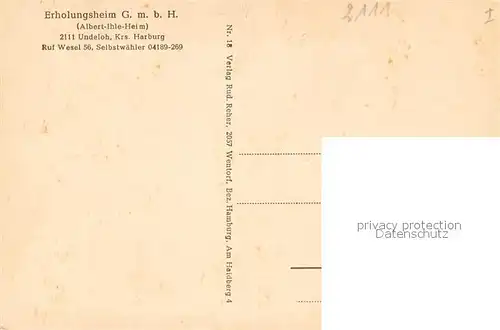 AK / Ansichtskarte Undeloh Erholungsheim GmbH Albert Ihle Heim Details Undeloh