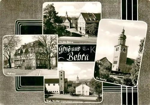 AK / Ansichtskarte Bebra Rathaus An der Bebra Kath Kirche Ev Kirche Bebra
