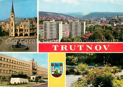 AK / Ansichtskarte Trutnov_Trautenau_CZ Namesti Kl Gottwalda radnice Celkovy pohled Budova ONV Park 