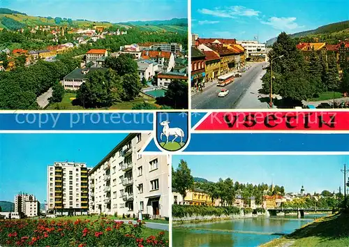 AK / Ansichtskarte Vsetin_CZ Panorama Motiv Innenstadt Wohnsiedlung Uferpartie am Fluss 
