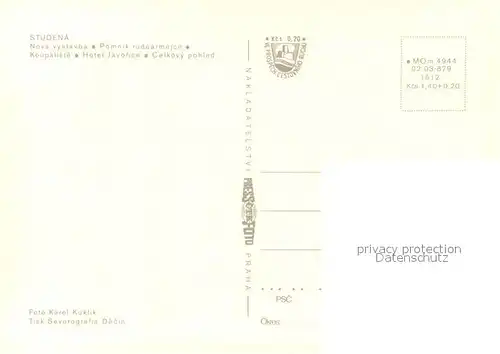 AK / Ansichtskarte Studena_CZ Wohnsiedlung Denkmal Stadtpanorama 