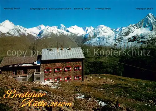 AK / Ansichtskarte Vent_Tirol Breslauer Huette am Fusse der Wildspitze Alpenpanorama Vent_Tirol