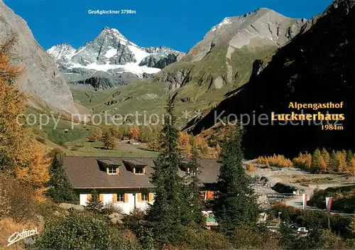 AK / Ansichtskarte Kals_Grossglockner Alpengasthof Lucknerhaus Blick zum Grossglockner Hohe Tauern Kals Grossglockner