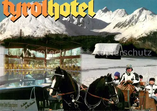 AK / Ansichtskarte Obsteig_Tirol Tyrolhotel Hallenbad Pferdekutsche Winterlandschaft Alpen Obsteig_Tirol
