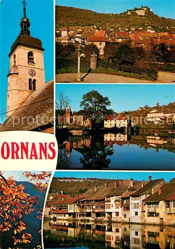 AK / Ansichtskarte Ornans Teilansichten Partie am Fluss Kirchturm Ornans