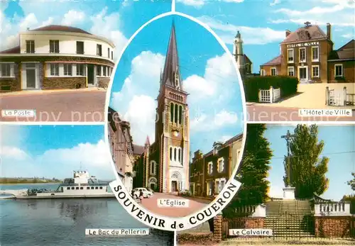 AK / Ansichtskarte Coueron Poste Hotel de Ville Bac du Pellerin Eglise Calvaire Croix Coueron