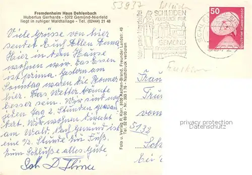 AK / Ansichtskarte Nierfeld Fremdenheim Haus Dehlenbach Nierfeld