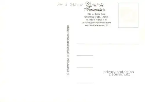 AK / Ansichtskarte Schoeneck_Vogtland Christliche Ferienstaette und Kloeppelstube Schoeneck_Vogtland