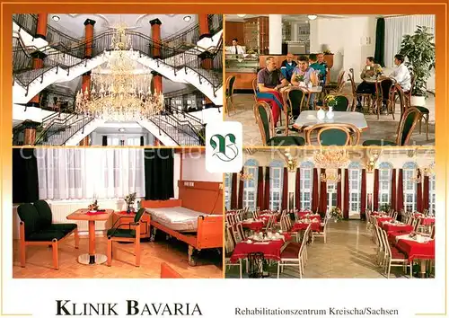 AK / Ansichtskarte Kreischa Rehazentrum Klinik Bavaria Treppenaufgaenge Gastraum Zimmer Speisesaal Kreischa