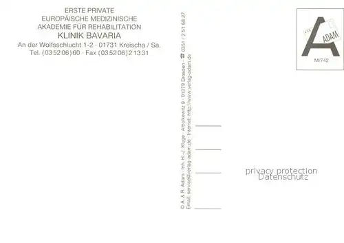 AK / Ansichtskarte Kreischa Rehazentrum Klinik Bavaria Treppenaufgaenge Gastraum Zimmer Speisesaal Kreischa