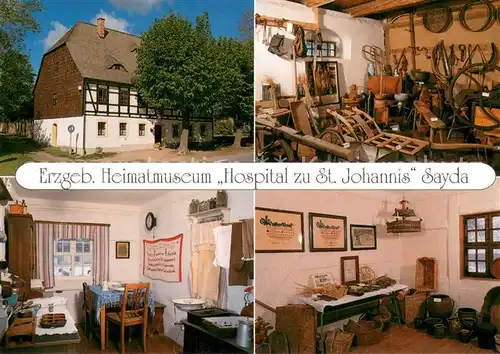 AK / Ansichtskarte Sayda Erzgeb Heimatmuseum Hospital zu St Johannis Kueche und Handwerk um 1900 Landwirtschaftsgeraete Sayda