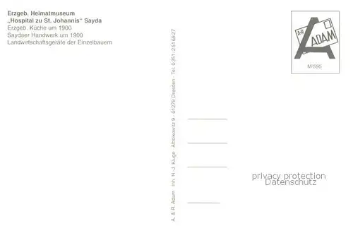 AK / Ansichtskarte Sayda Erzgeb Heimatmuseum Hospital zu St Johannis Kueche und Handwerk um 1900 Landwirtschaftsgeraete Sayda