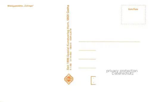 AK / Ansichtskarte Gotha__Thueringen Waldgaststaette Gehege 