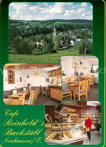 AK / Ansichtskarte Neuhausen_Erzgebirge Panorama Cafe Reinholds Backstuebl Verkaufstheke Neuhausen Erzgebirge