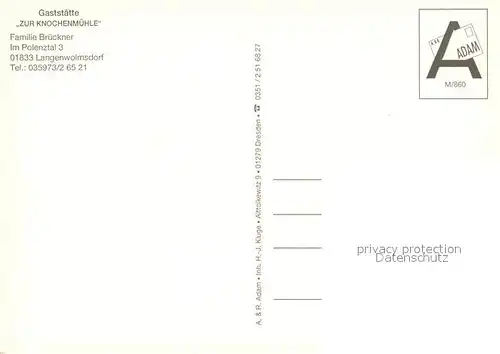 AK / Ansichtskarte Langenwolmsdorf_Stolpen Panorama Gaststaette Zur Knochenmuehle Gaststube Langenwolmsdorf_Stolpen