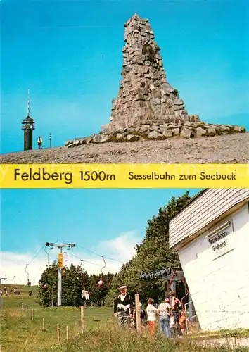 AK / Ansichtskarte Feldberg_1450m_Schwarzwald Bismarckturm Sesselbahn zum Seebuck 