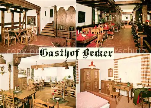 AK / Ansichtskarte Grevenstein Gasthof Becker Gastraeume Zimmer Bar Grevenstein