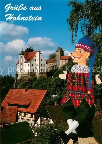 AK / Ansichtskarte Hohnstein_Saechsische_Schweiz Schloss Kasperlefigur Hohnstein_Saechsische