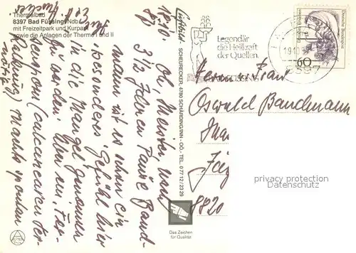 AK / Ansichtskarte Bad_Fuessing Thermalbad Freizeitpark Kurpark Kuranlagen Fliegeraufnahme  Bad_Fuessing