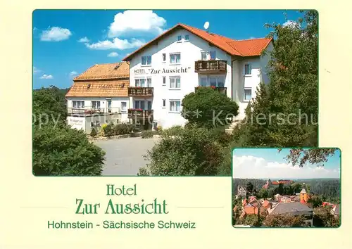 AK / Ansichtskarte Hohnstein_Saechsische_Schweiz Hotel Zur Aussicht Panorama Hohnstein_Saechsische