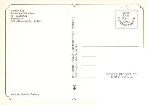 AK / Ansichtskarte Reinsberg_Freiberg Cafe am Bad Schwimmbad Gastraum Reinsberg Freiberg