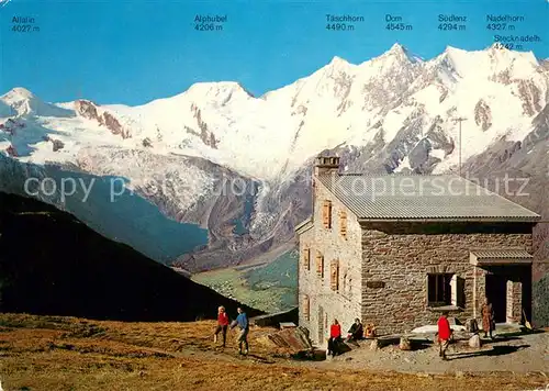 AK / Ansichtskarte Weissmieshuette_2726m_Saastal mit Saas Fee 