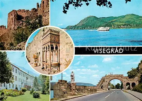 AK / Ansichtskarte Visegrad Ruine Brunnen Panorama Bruecke Visegrad