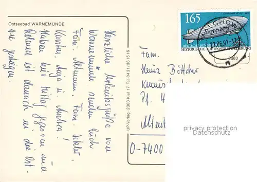 AK / Ansichtskarte Warnemuende_Ostseebad Fliegeraufnahme  Warnemuende_Ostseebad