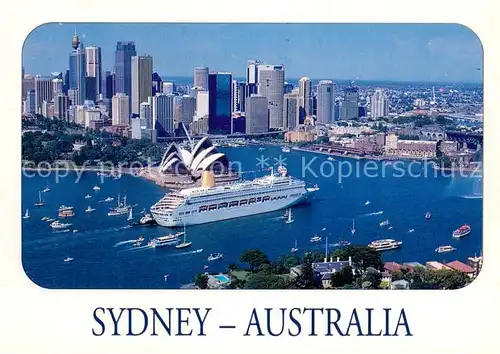 AK / Ansichtskarte Sydney__NSW_Australia The Oriana enters Sydney Harbour Air view 