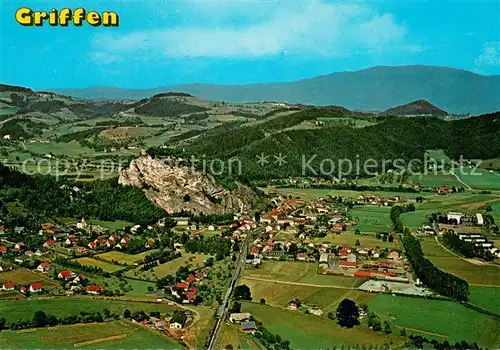 AK / Ansichtskarte Griffen Burgruine auf hohem Felskegel im Schlossberg Fliegeraufnahme  Griffen