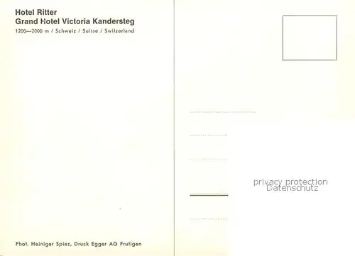 AK / Ansichtskarte Kandersteg_BE Hotel Ritter Grand Hotel Victoria Kandersteg_BE